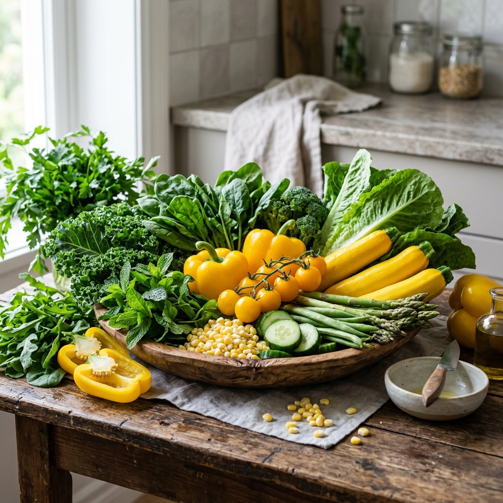 신선한 녹황색 채소