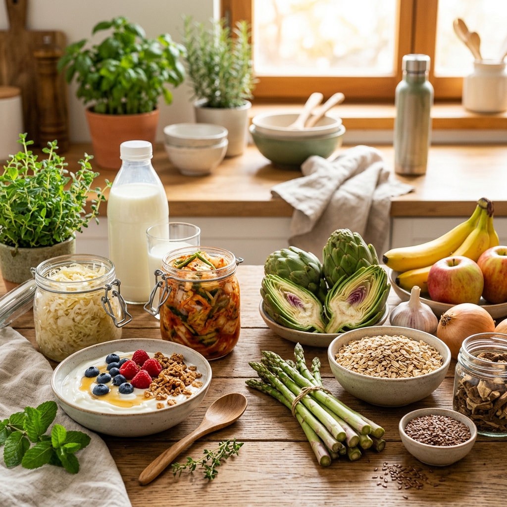 프로바이오틱스와 프리바이오틱스 식품 예시