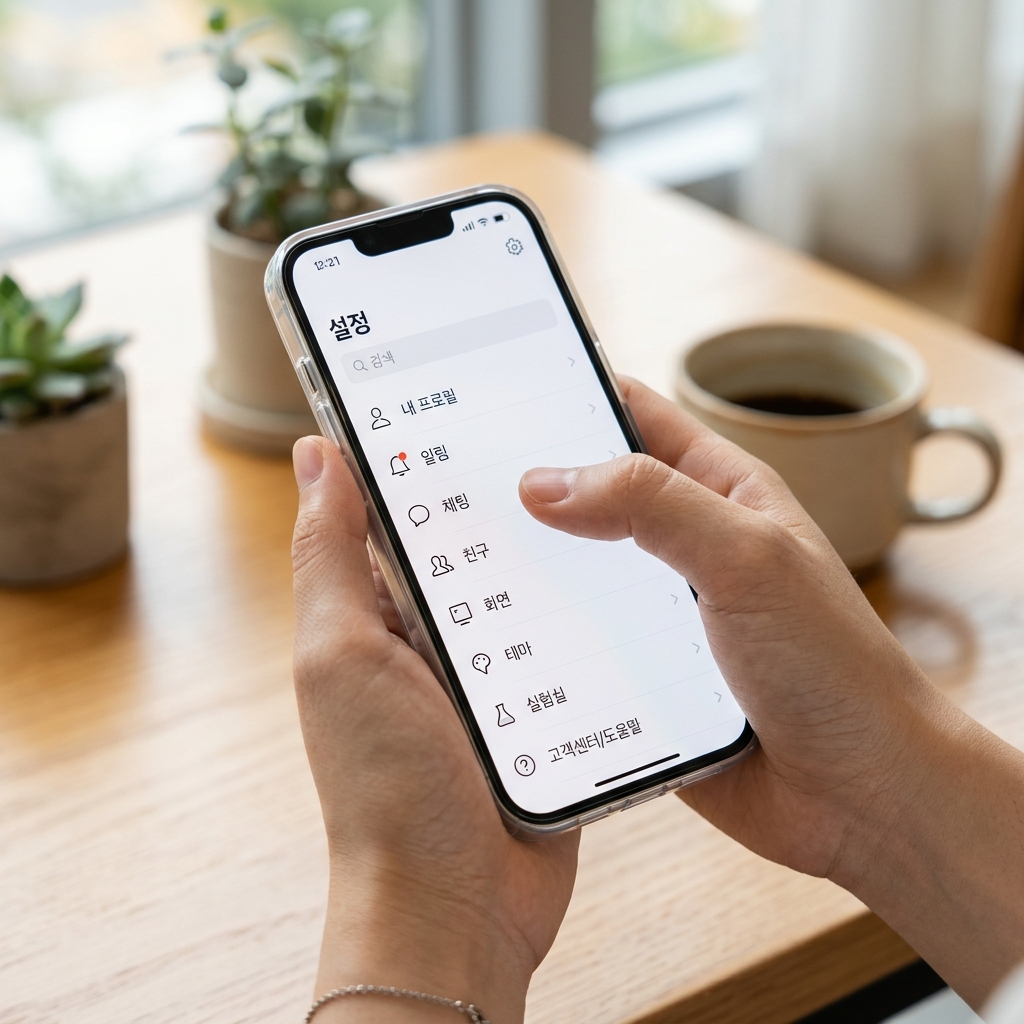 카카오톡 설정 화면 예시