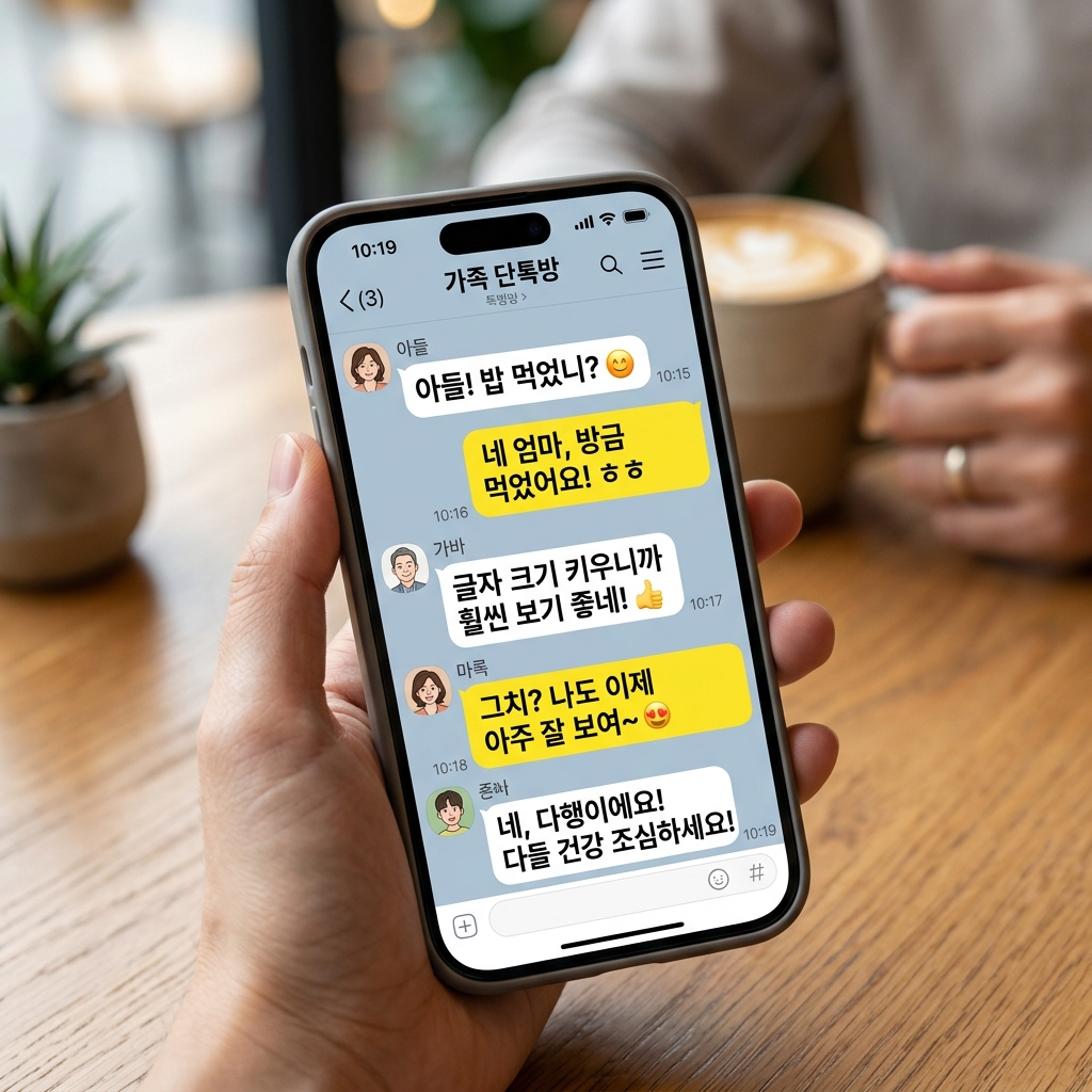 카톡 대화창 글자 크기 적용 후