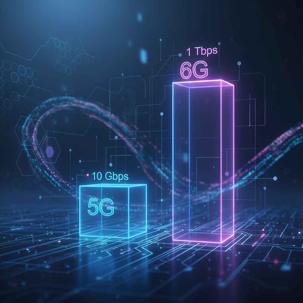 5G와 6G 속도 비교 그래프