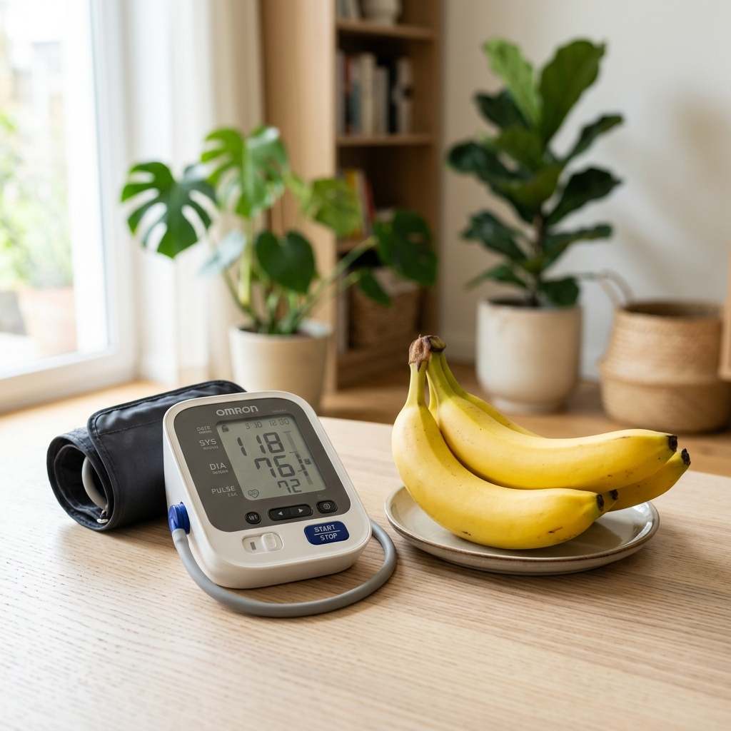 혈압계와 바나나 배치