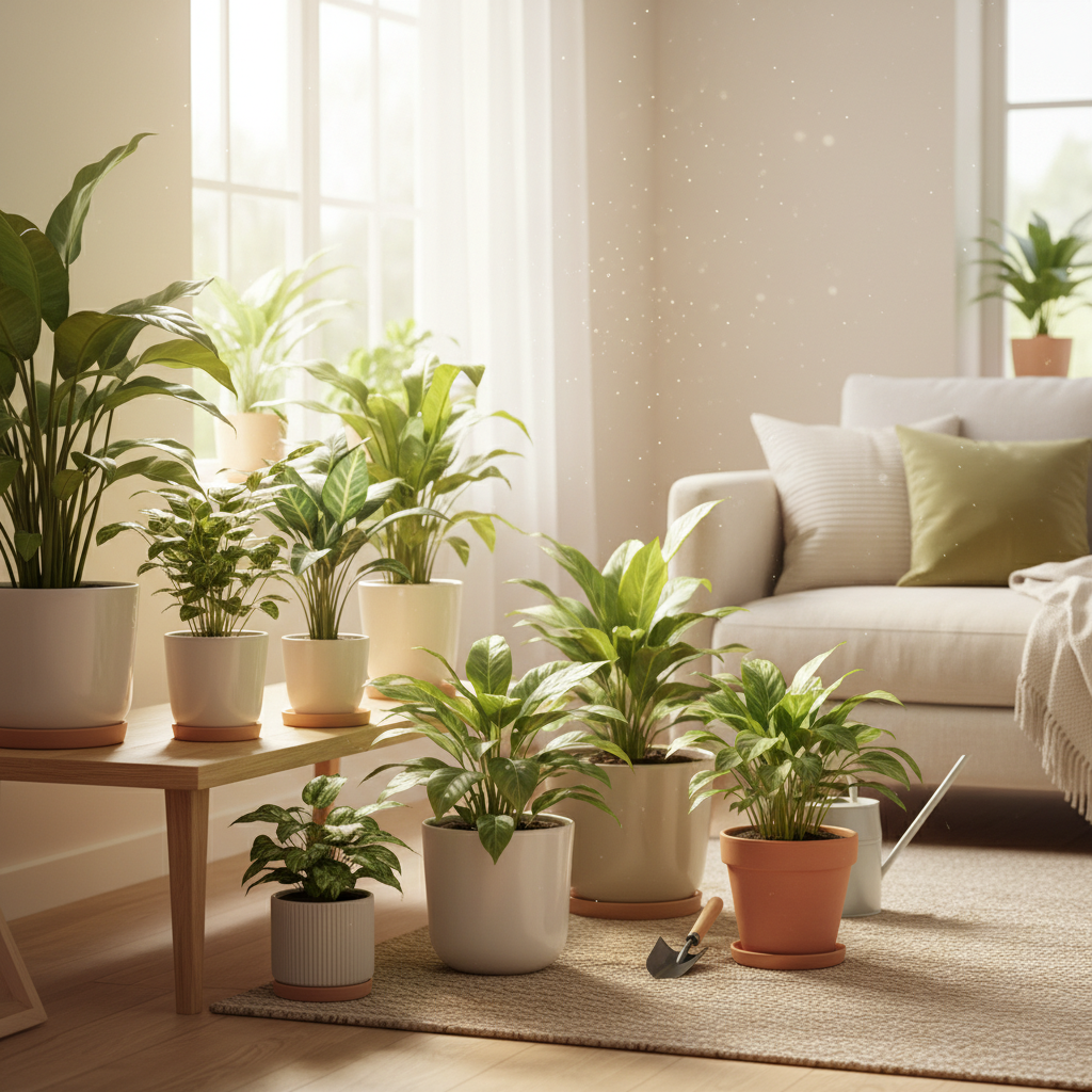 봄맞이 플랜테리어, 거실 커튼과 어울리는 식물 배치법