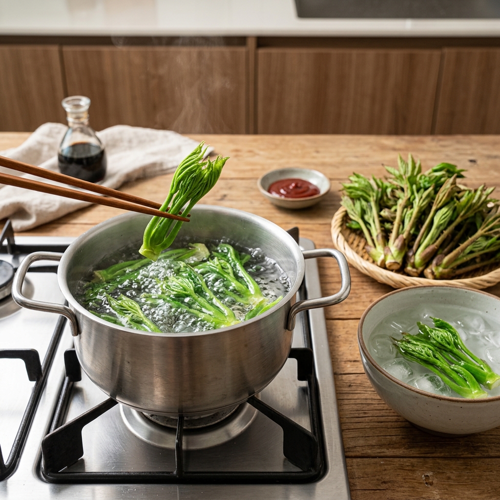 두릅 데치는 시간, 아삭한 식감과 향을 살리는 정확한 타이밍
