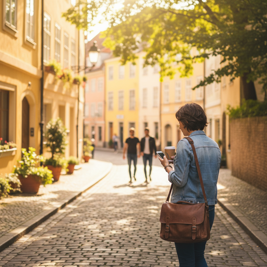 다른 길을 걷거나 손을 바꿔 쓰는 일상 장면