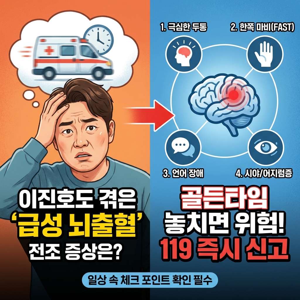 이진호도 겪은 급성 뇌출혈, 전조 증상은?
