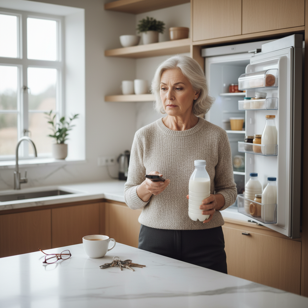 기억력 저하를 겪는 시니어의 일상 모습