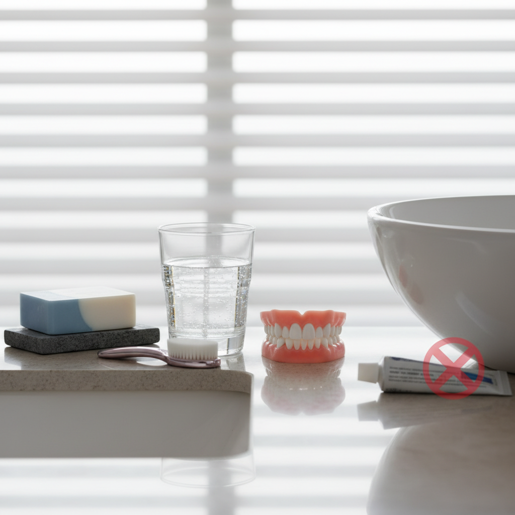 틀니 세척에 치약 쓰면 안 되는 이유…전용 세정제로 닦아야 손상 막는다