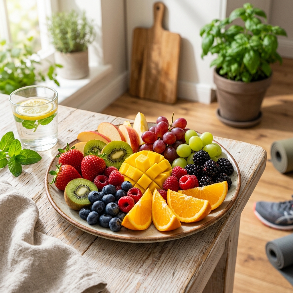 다양한 과일이 담긴 접시