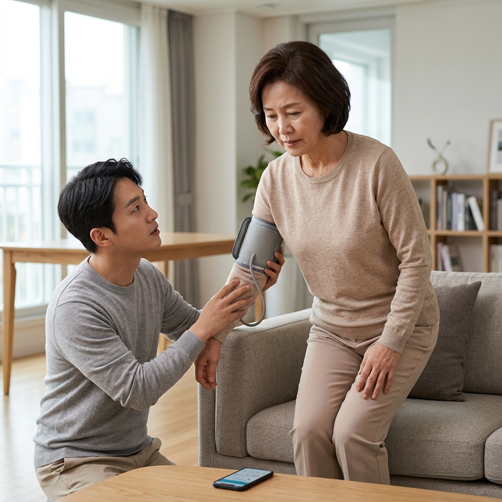혈압약 복용자 일어날 때 핑 돌면 위험 신호, 뇌혈류 저하 막는 자세 전환법