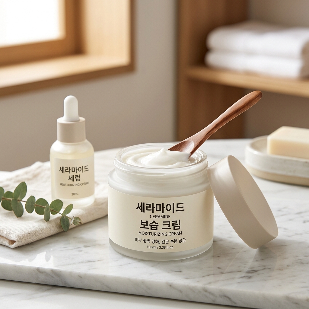세라마이드 함유 보습 크림 제품