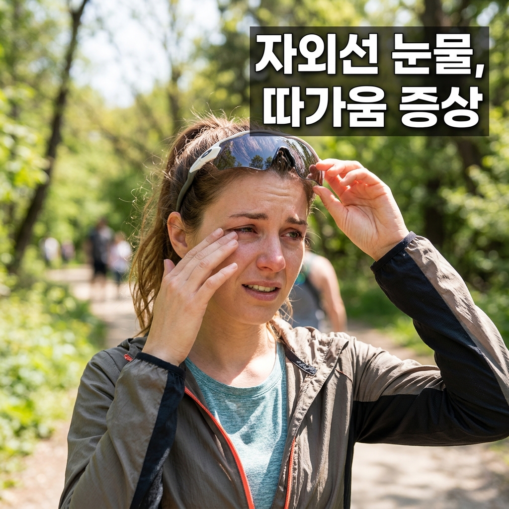야외 활동 뒤 눈시림 증상, 자외선 각막 화상 가능성