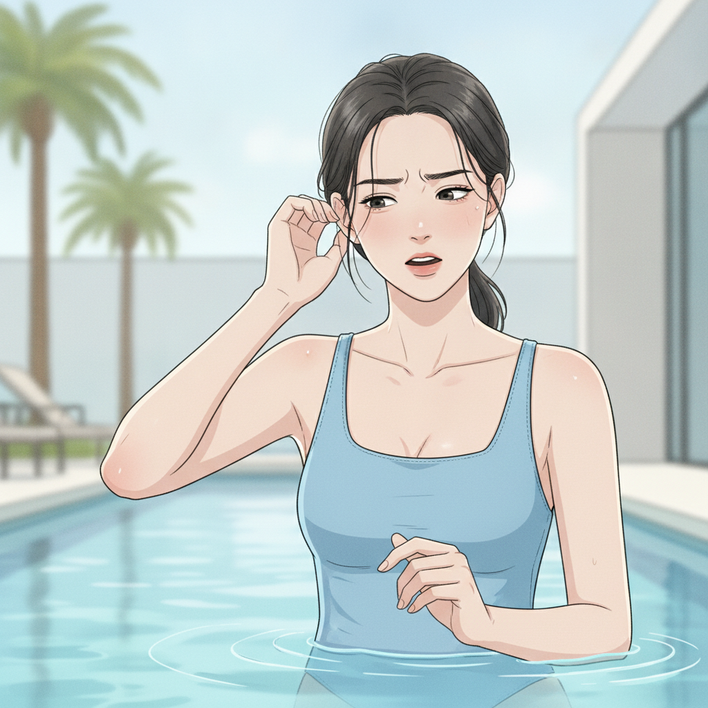 ์์์ฅ ๋ฌผ๊ฐ์์ ๊ณ ๊ฐ๋ฅผ ๊ธฐ์ธ์ฌ ํ์ชฝ ๊ท๋ฅผ ์์ผ๋ก ๋๋๋ฆฌ๋ฉฐ ๋ถํธํ ํ์ ์ ์ง๊ณ ์๋ ํ๊ตญ์ธ ์ฌ์ฑ