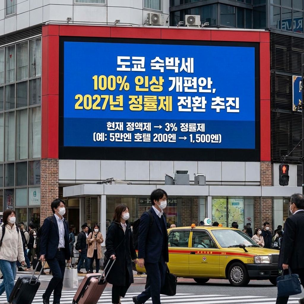 도쿄 숙박세 100% 인상 개편안, 2027년 정률제 전환 추진