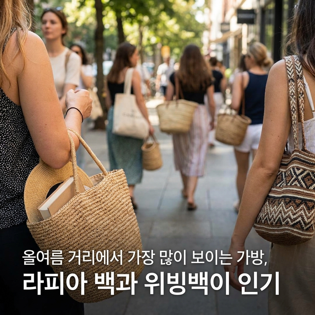 올여름 거리에서 가장 많이 보이는 가방, 라피아 백과 위빙백이 인기