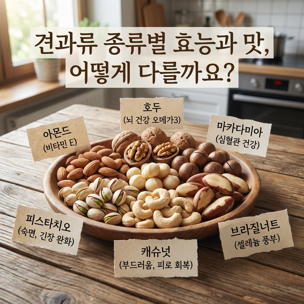 견과류 종류별 효능과 맛, 어떻게 다를까요?