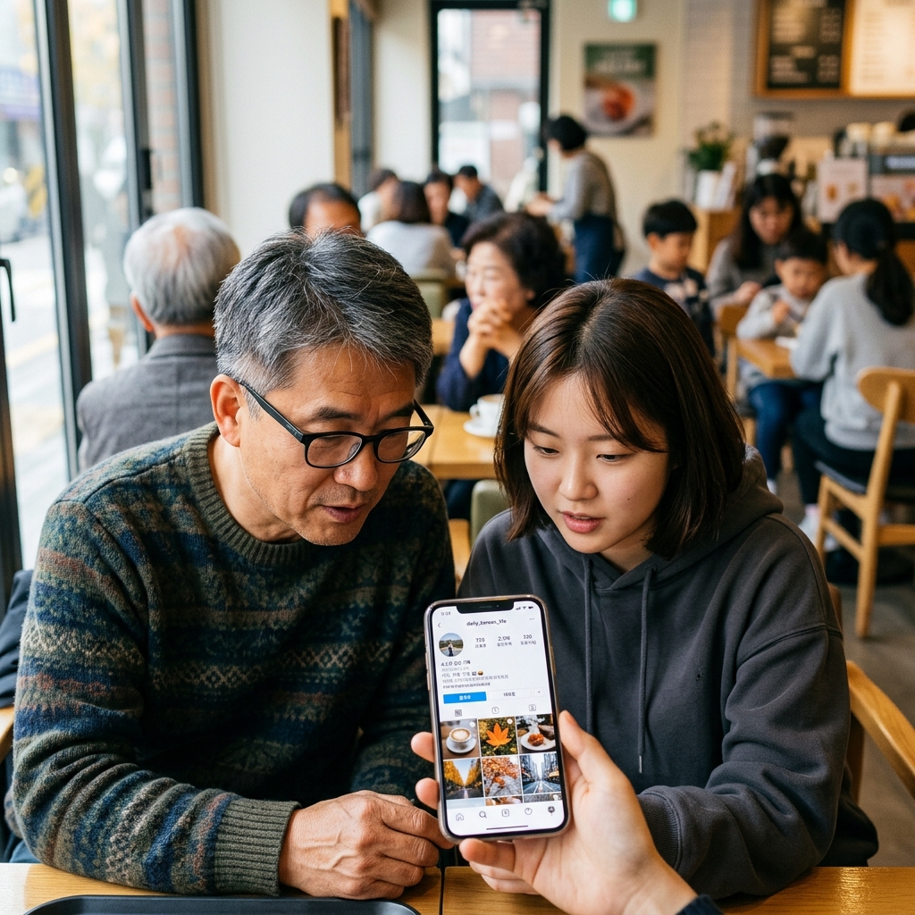 깔끔하고 세련된 느낌의 인스타그램 프로필 화면