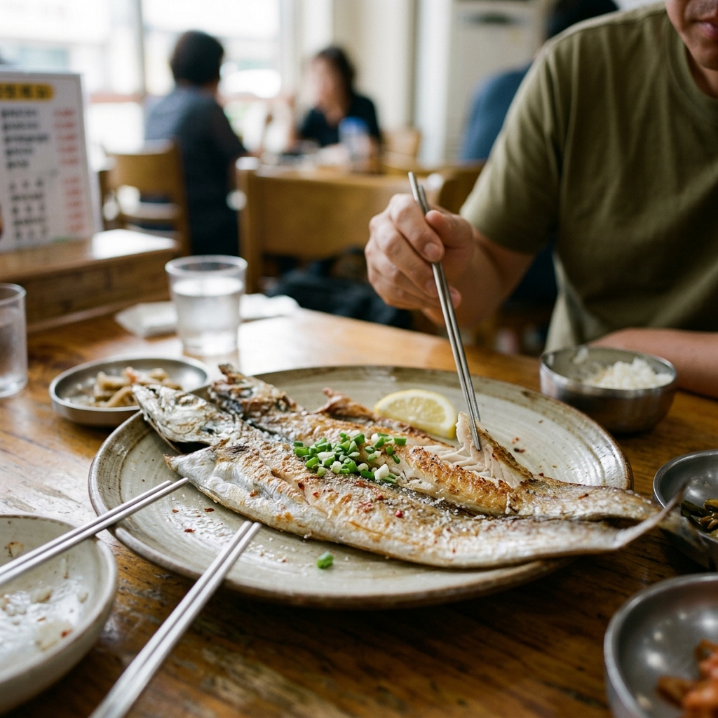 접시 위에 담긴 갈치구이
