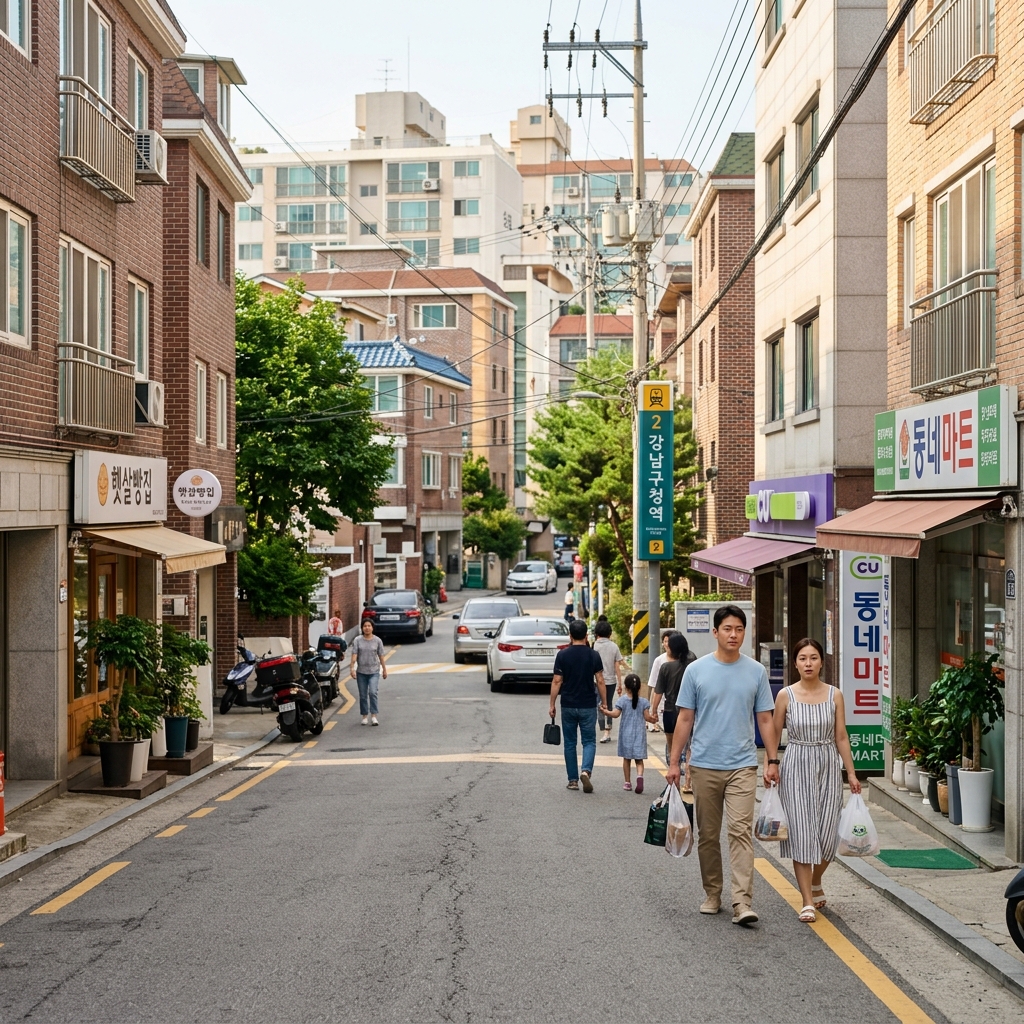 서울 지하철역 근처 주거 밀집 지역의 모습