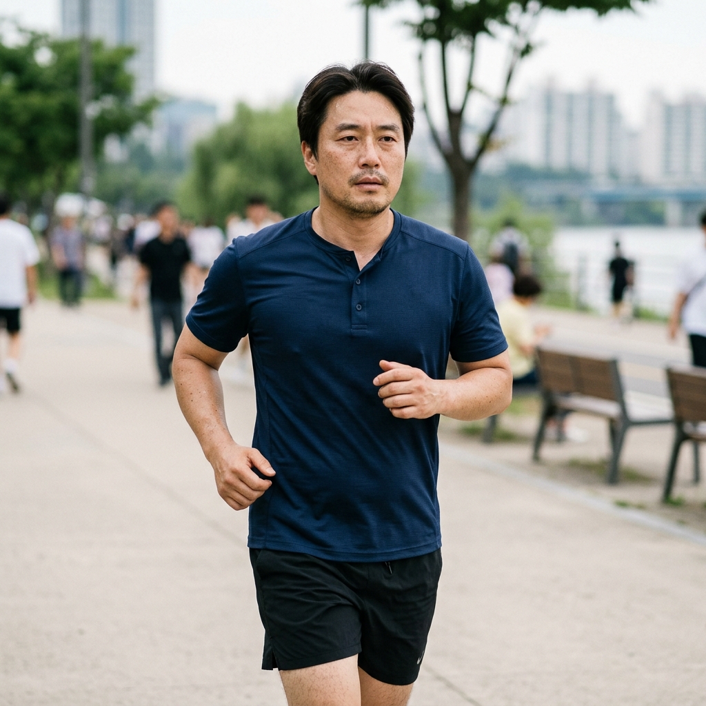 운동복을 입고 러닝하거나 요가 동작을 취하는 사람