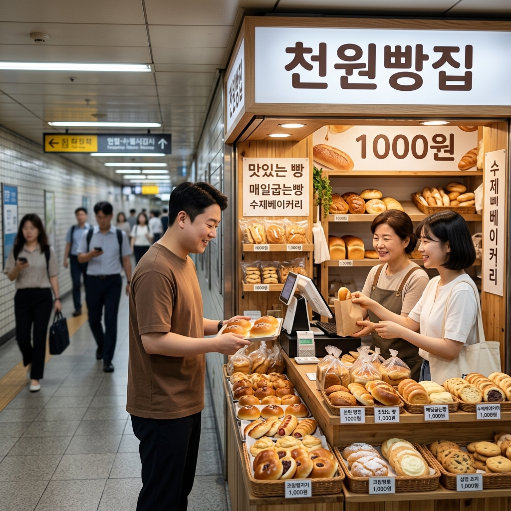 지하철역 천원빵집, 어떻게 이 가격에 팔 수 있을까