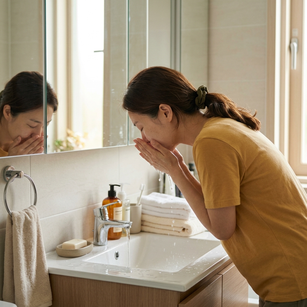 아침 세안, 물로만 해야 할까…피지·건조 상태 따라 달라진다