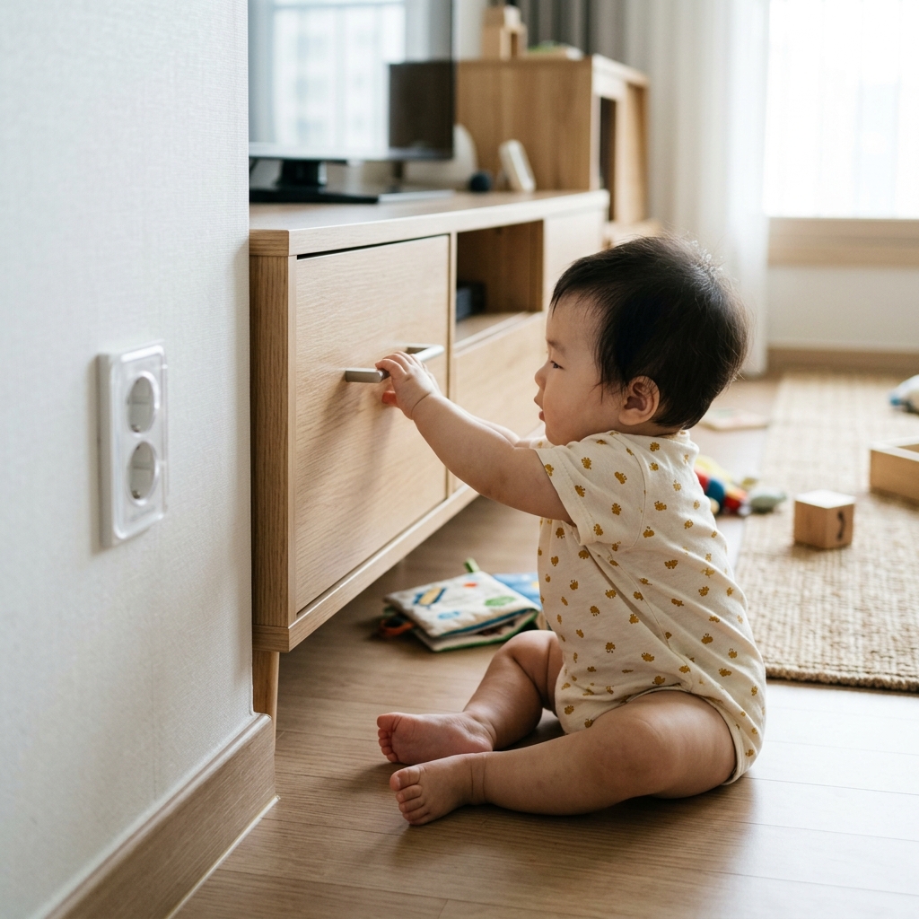 서랍장 넘어지고 콘센트 만지고…아이 시선으로 점검하는 안전 체크