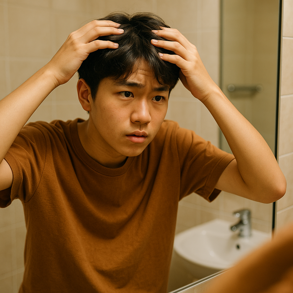 "머리 감았는데 또 기름져"…사춘기 아들 두피에서 피지가 쏟아지는 이유