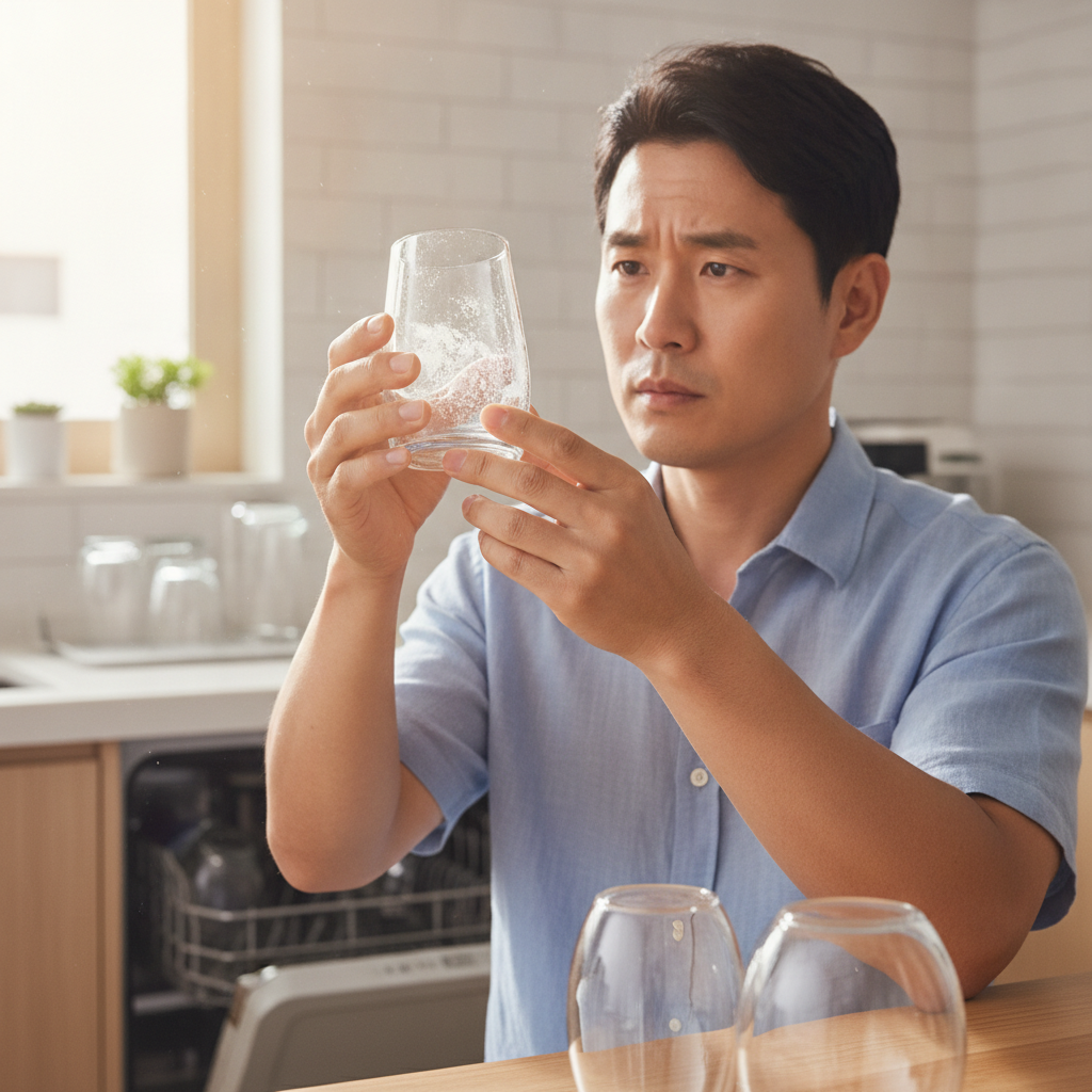 식기세척기 돌렸는데 유리컵이 뿌옇다?…하얀 얼룩의 정체