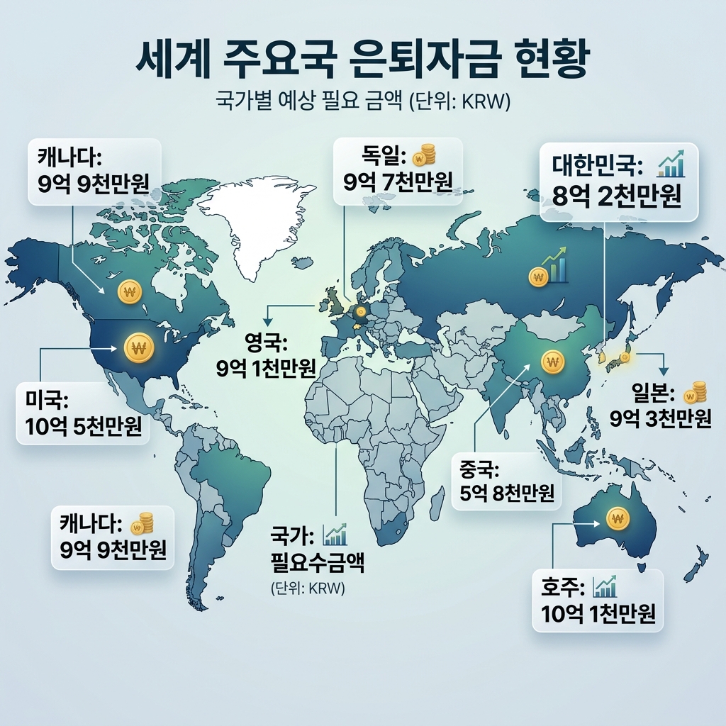 나라만 바꾸면 은퇴 자금이 15배 차이? 전 세계 은퇴 비용 비교