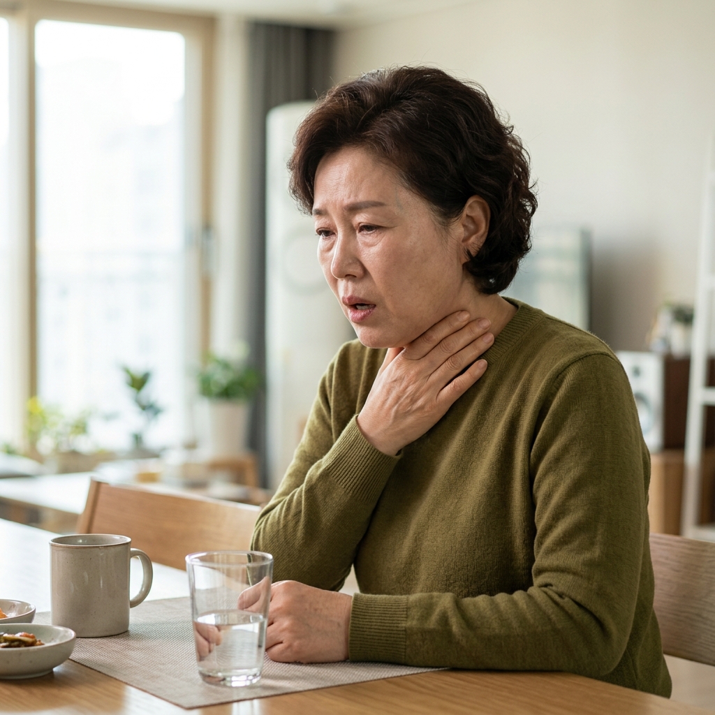 50대 이후 사레 늘고 삼키기 어렵다면, 삼킴 기능 약화 신호