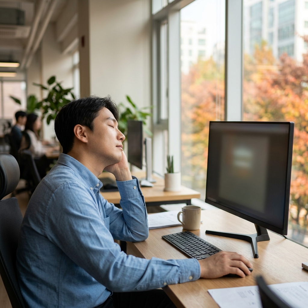 가을 되자 눈 건조 심해진 직장인, 깜빡임만 바꿔도 달라진다
