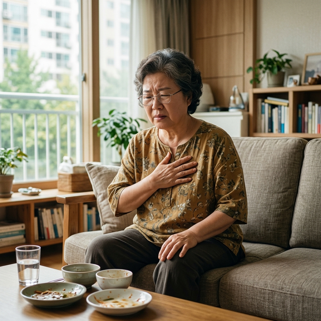 식사만 했을 뿐인데…가슴이 두근거리는 이유, 단순 소화 반응일까