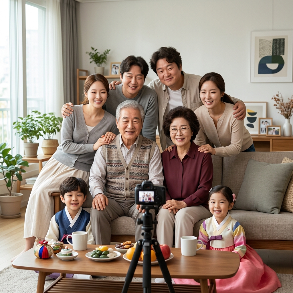 명절 가족사진, 중심 배치 하나만 바꿔도 모두 잘 나온다