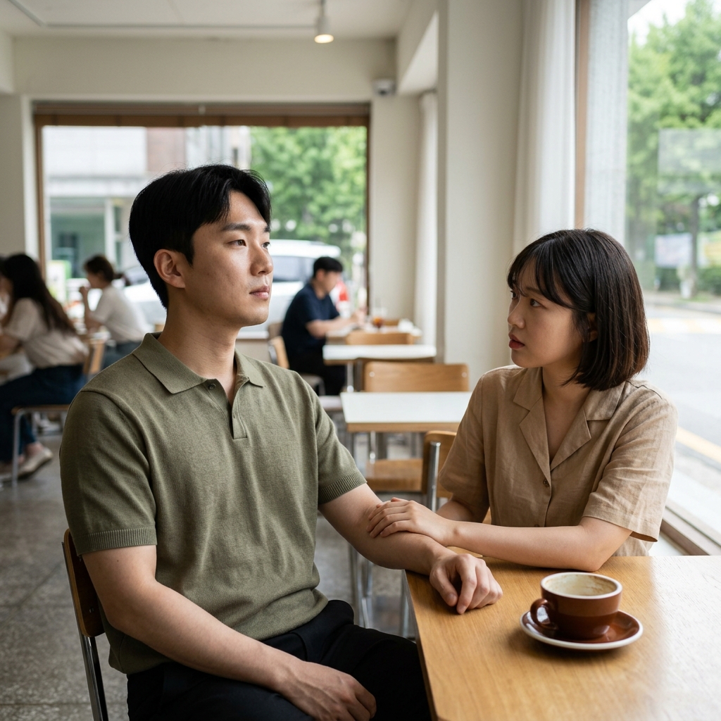 연인 관계에서 거리감과 친밀감을 조율하는 모습