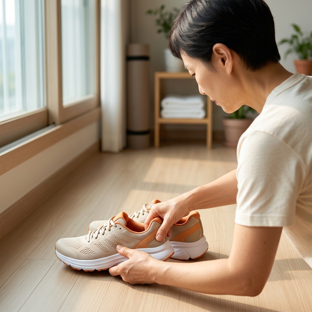 걷기 운동 후 발 통증 반복된다면…신발 쿠션·뒤꿈치 지지력 확인하세요