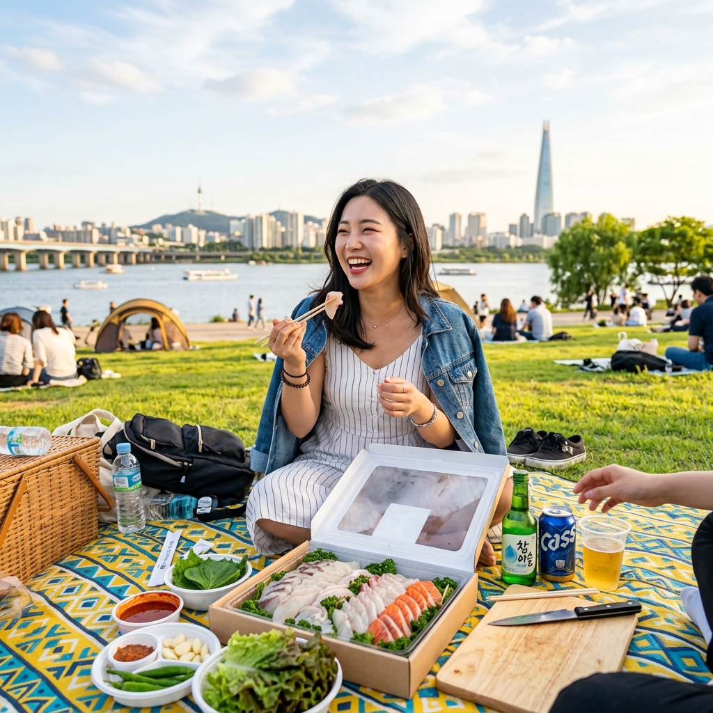 요즘 한강은 회크닉이 대세, 신선한 회 즐기는 완벽한 하루