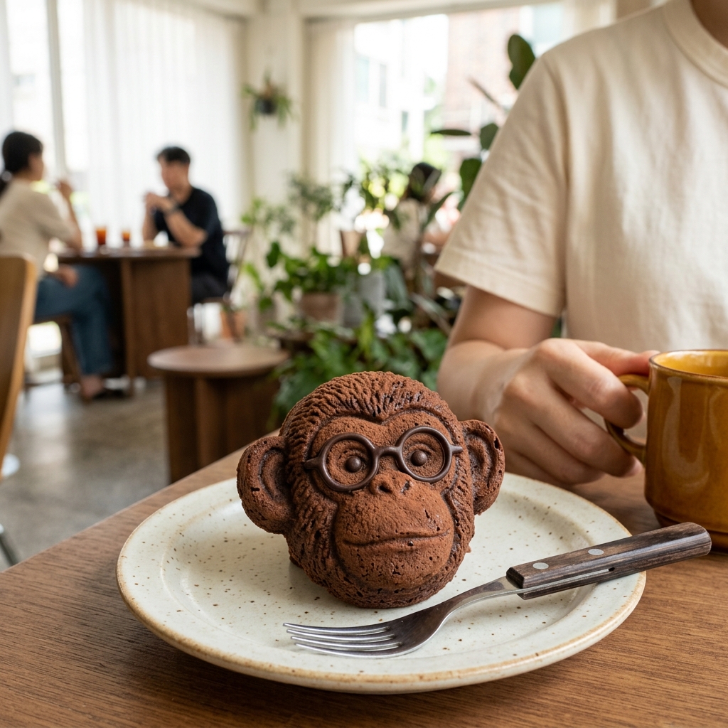 귀여워서 먹을 수 없다는 원숭이 디저트, 전주 객리단길 카페한채