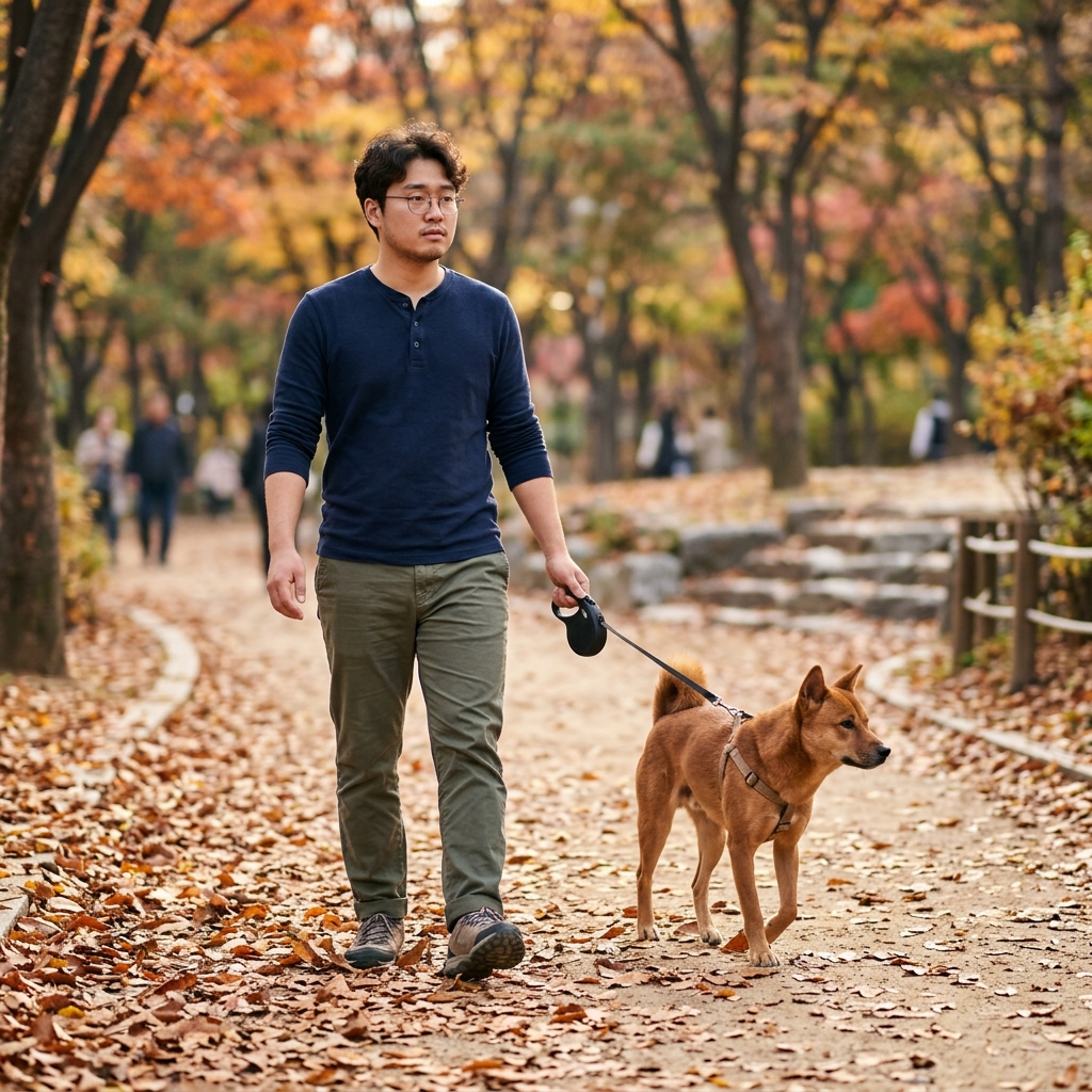 반려견 가을 산책 전 체크리스트…목줄 1.5m·위험 구간 우회하기