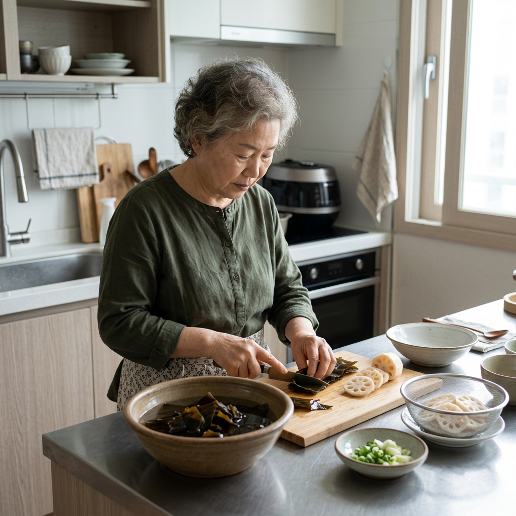 치아 약해 질긴 음식 부담된다면…톳·버섯·연근 넣은 영양 솥밥