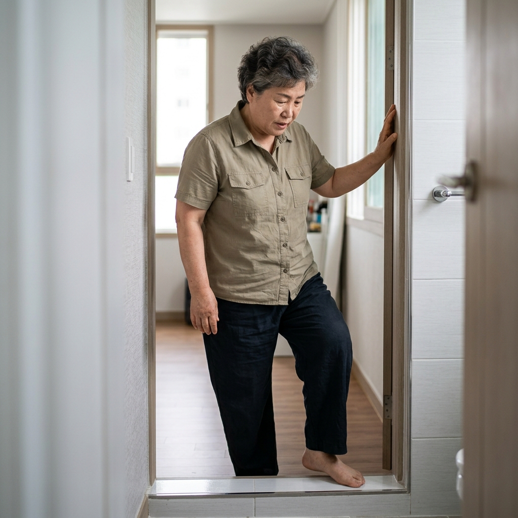 부모님 집 욕실 물기 제거만으론 부족, 욕실 바닥부터 문턱까지 환경 점검