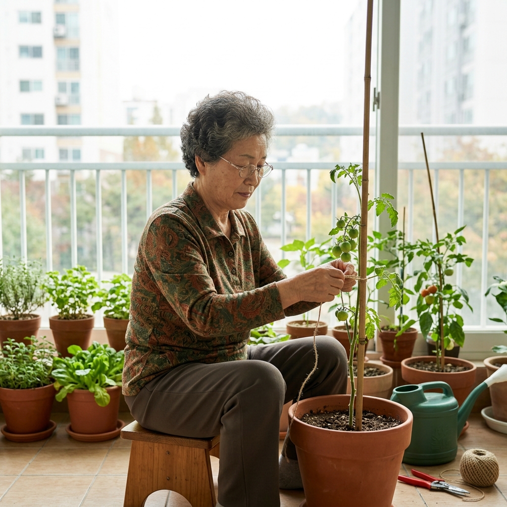 물 주고 기록하고 매일 살피고…노년 일상에 생기 더하는 방울토마토