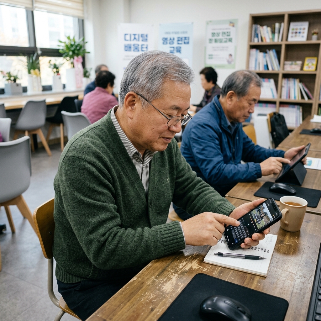 스마트폰 하나로 작품까지 만든다…은퇴 후 무료함 달래는 영상 편집 수업