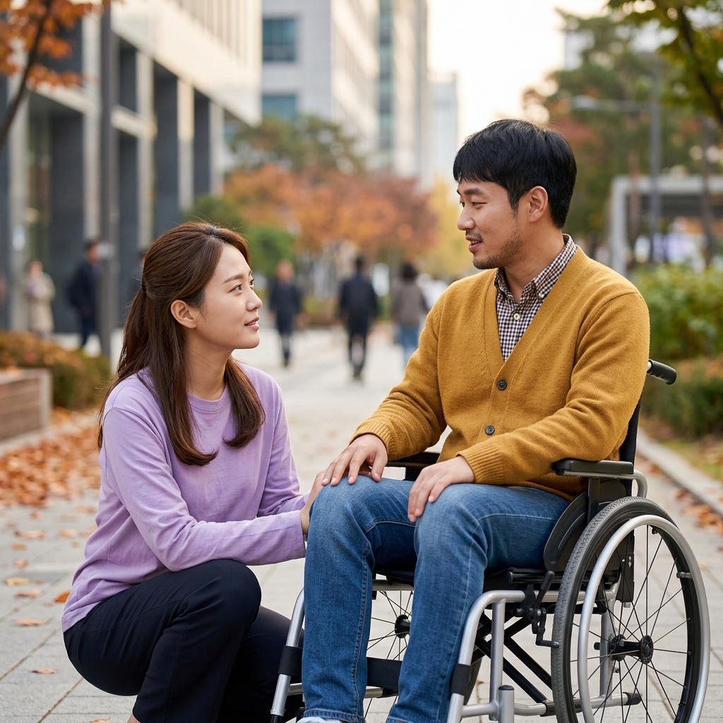 휠체어 밀기 전 한마디, 먼저 묻는 것이 진짜 예절