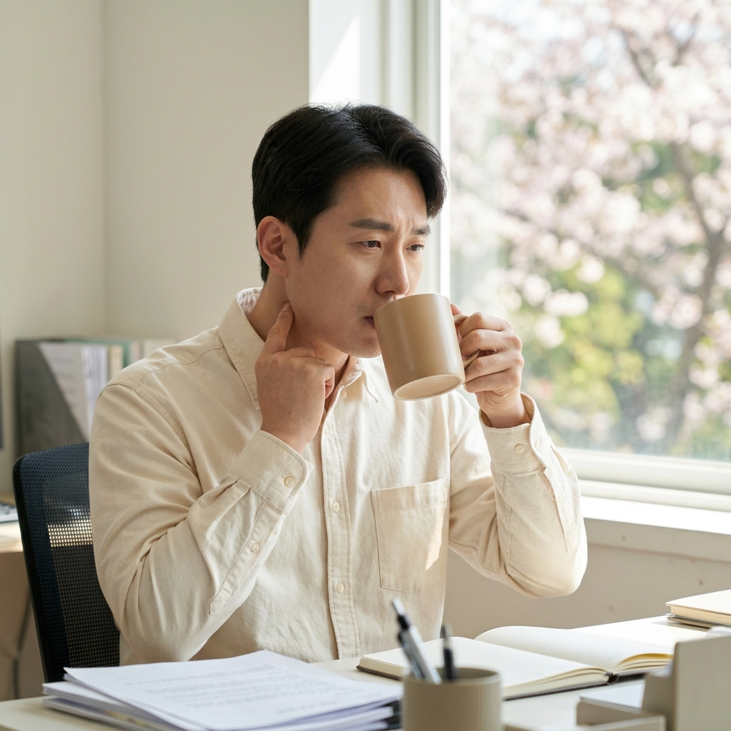 목에 뭔가 걸린 듯하고 헛기침이 잦다면…역류성 후두염 신호일 수 있습니다
