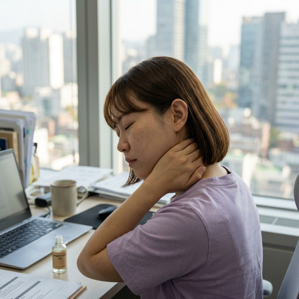 목·관자놀이 마사지로 피로 풀기…페퍼민트 오일 사용 전 확인할 것