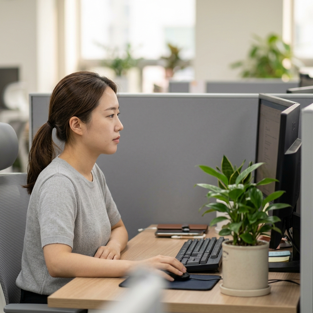 책상에 초록 잎 하나 놓았을 뿐인데…업무 중 ‘눈 휴식’ 루틴 만들어보세요