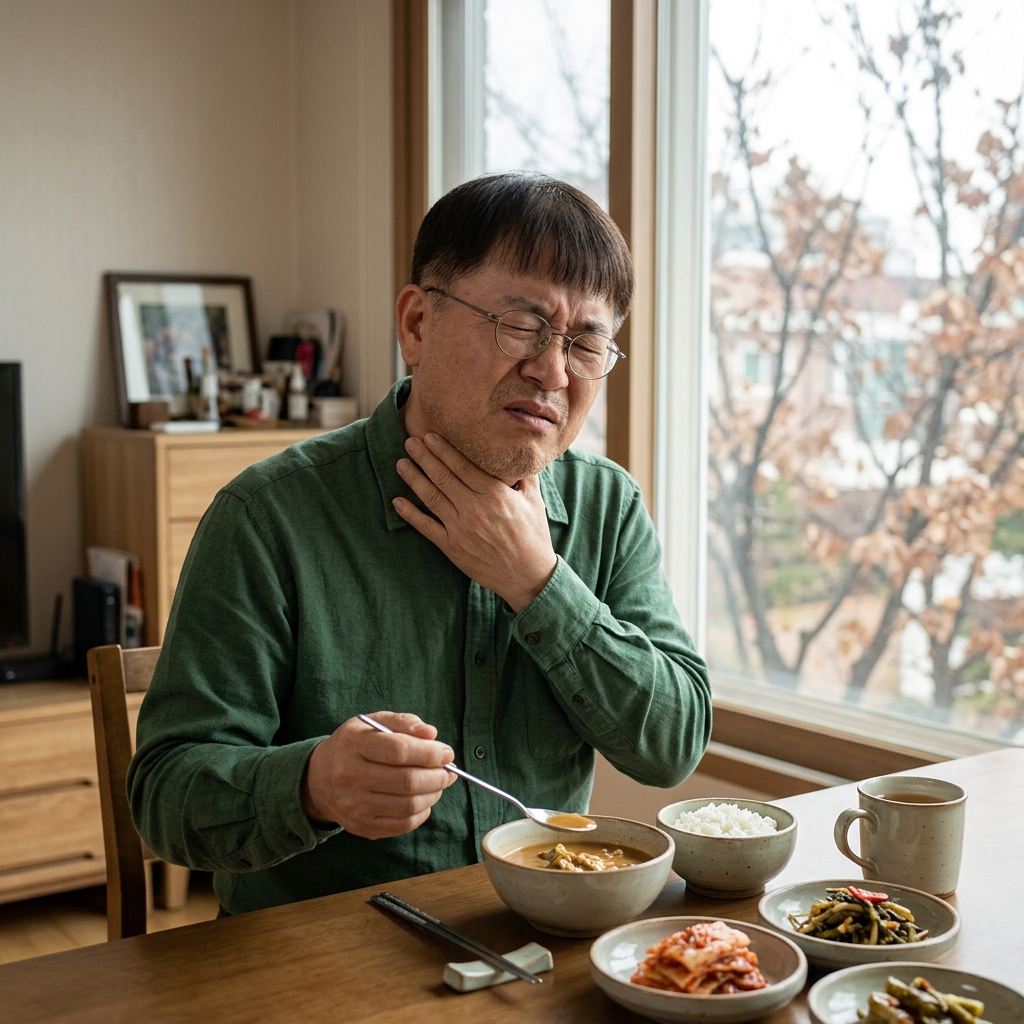 밥 먹을 때마다 턱밑이 붓는다면, 침샘관 막힘 신호일 수 있다