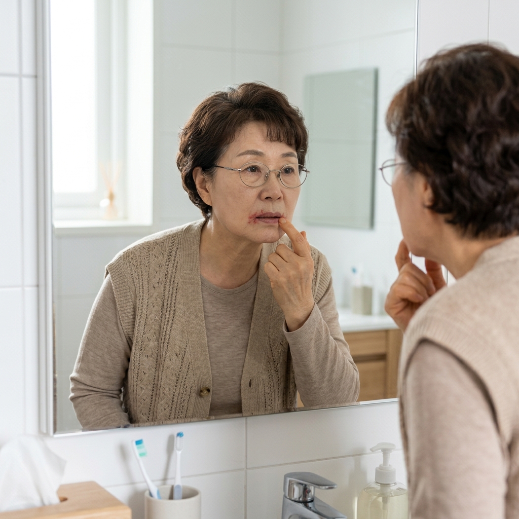 노년기 입꼬리 갈라짐, 비타민 부족 때문만은 아니다...곰팡이·세균 감염도 원인