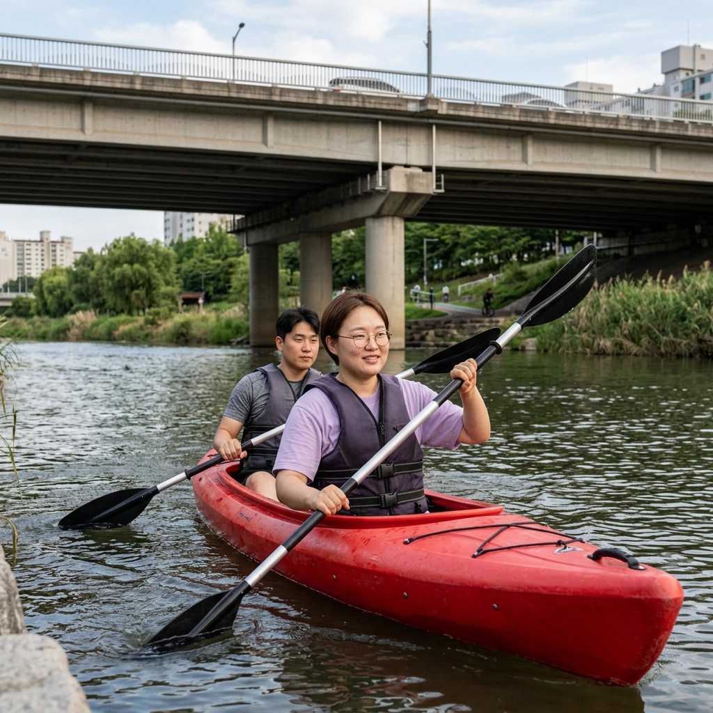 서울 근교 이색 데이트 추천, 성남테크아트페스티벌 탄천 카약체험 무료 예약 방법